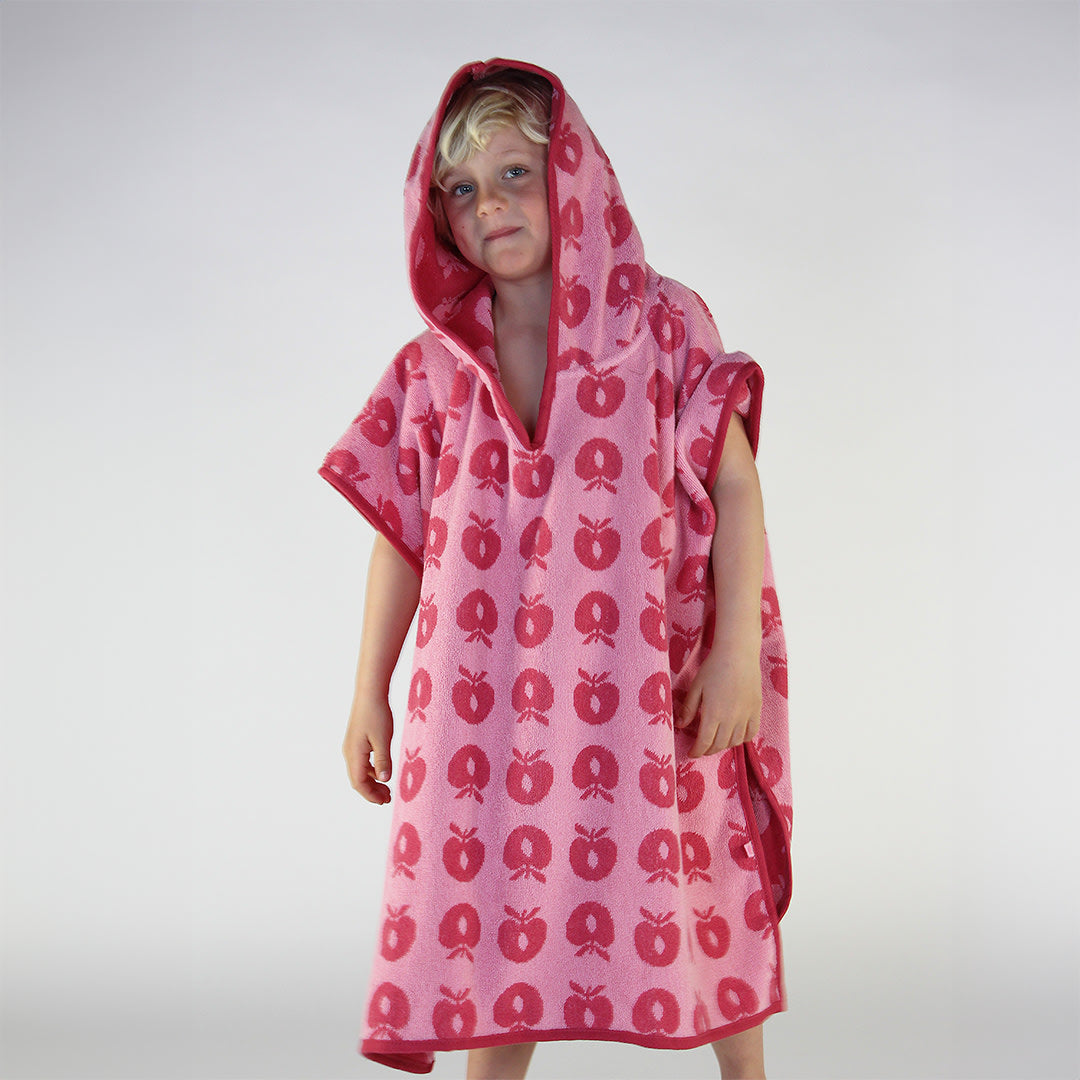 Badeponcho til børn med æbler 