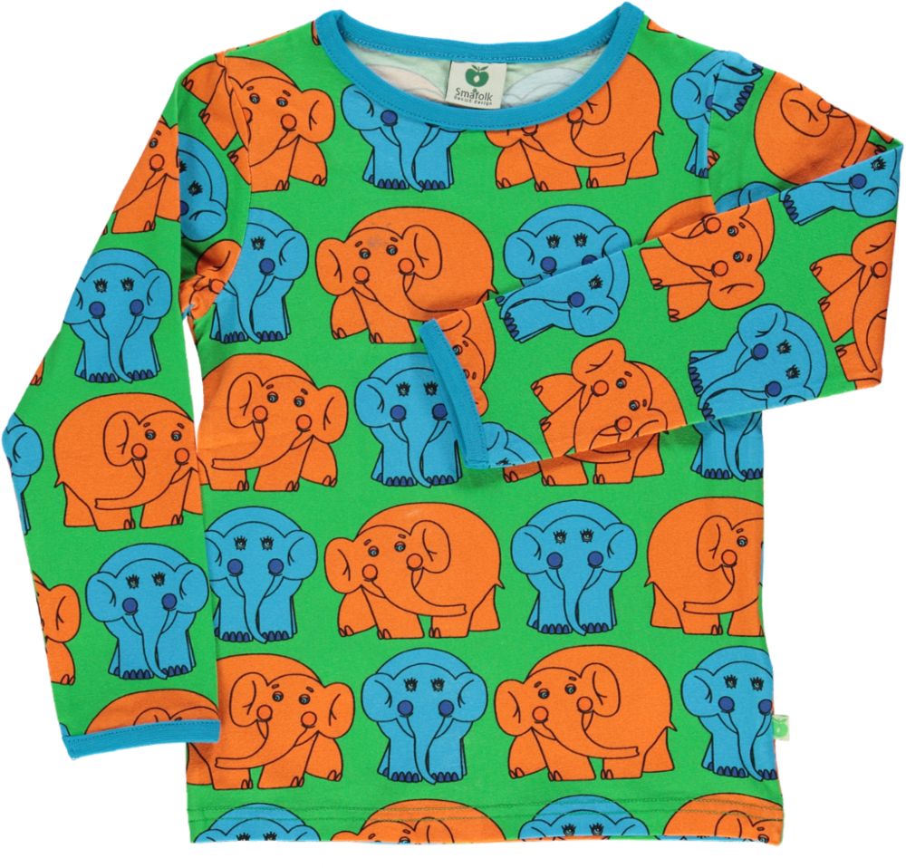 Long-sleeved blouse with elephants