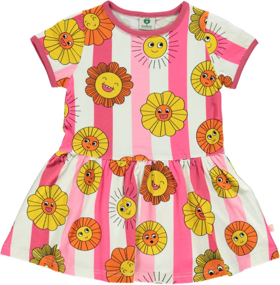Short-sleeved dress with suns