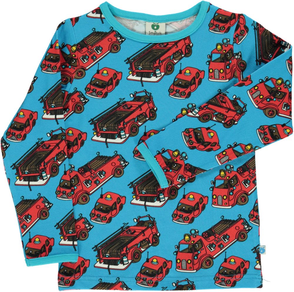 Long-sleeved top with fire engine
