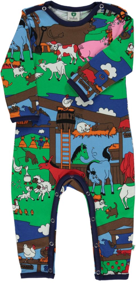 Long-sleeved all-in-one farm animals