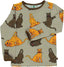 Long-sleeved blouse with snow leopards