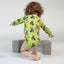 Long-sleeved bodysuit with badger cubs and fox cubs