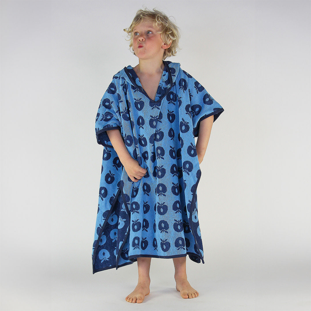 Badeponcho til børn med æbler 