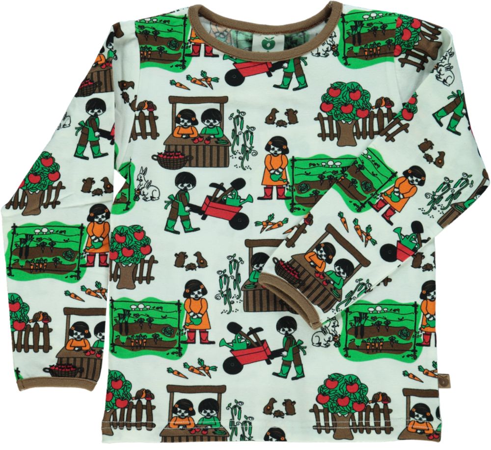 Long-sleeved top with garden