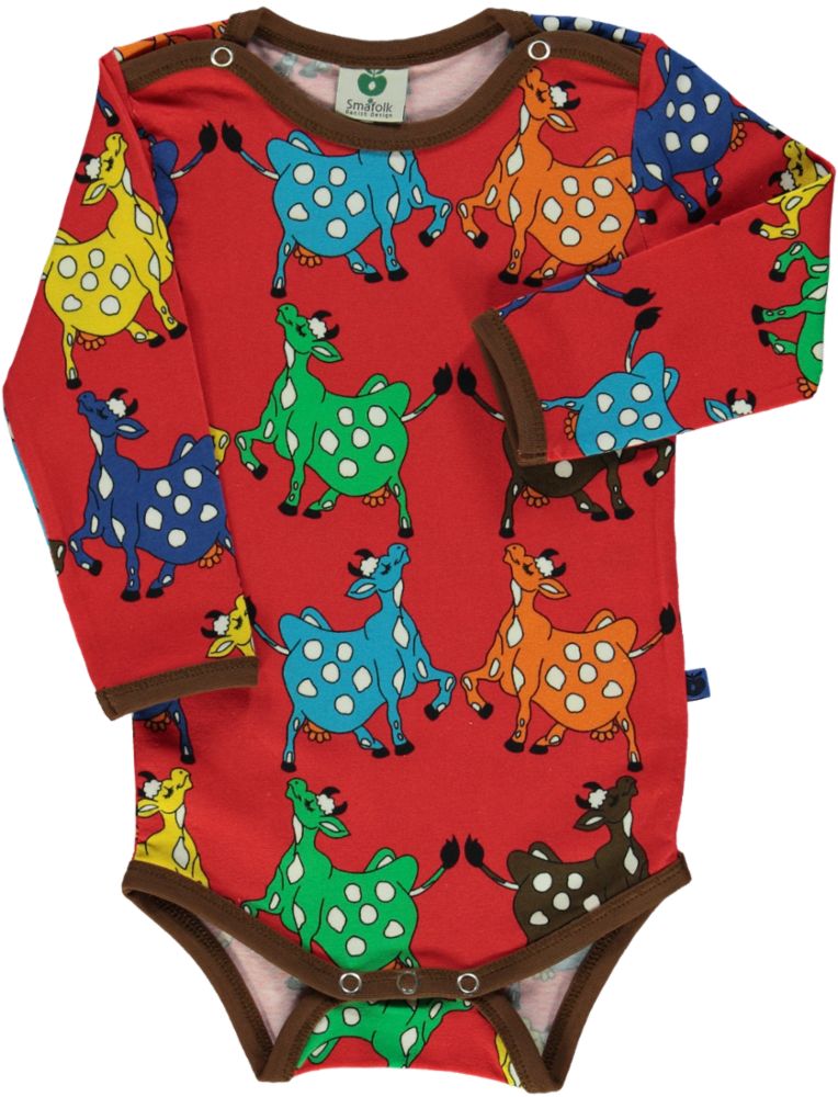 Long-sleeved bodysuit with cows
