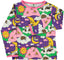 Long-sleeved blouse with night landscape