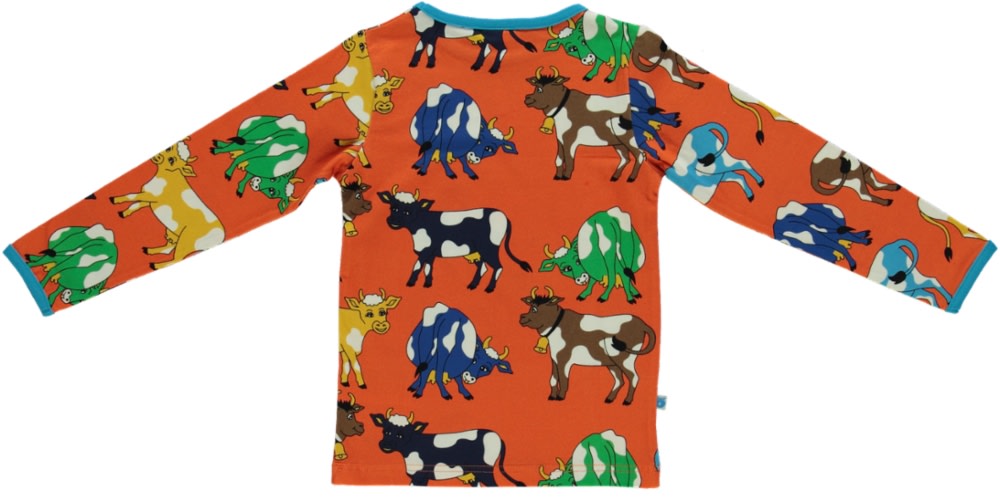 Long-sleeved blouse with cows