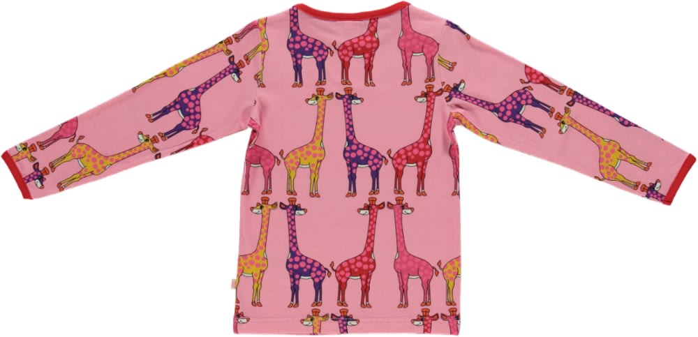 Long-sleeved blouse with giraffes