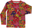 Langærmet bluse med retro blomster