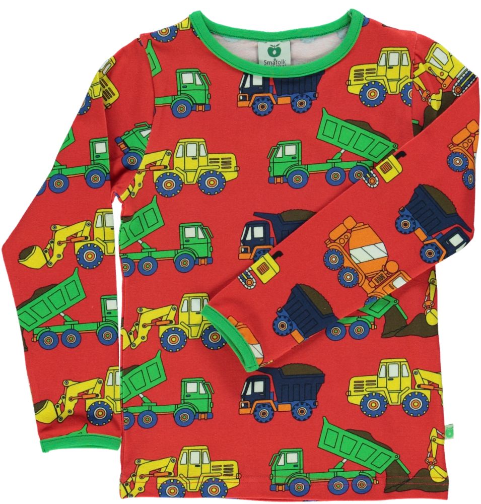 Long-sleeved t-shirt with machinery print