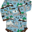 Long-sleeved bodysuit with landscape print
