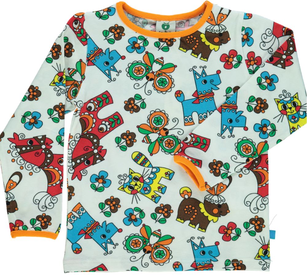 Long-sleeved t-shirt with animals