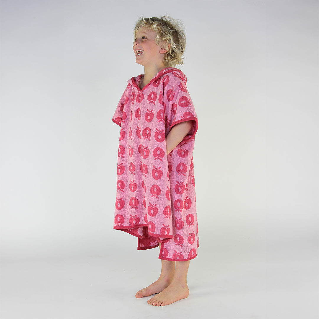 Badeponcho til børn med æbler 