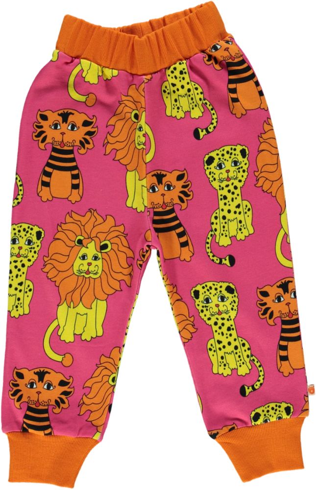 Sweatpants with lion, tiger, and leopard