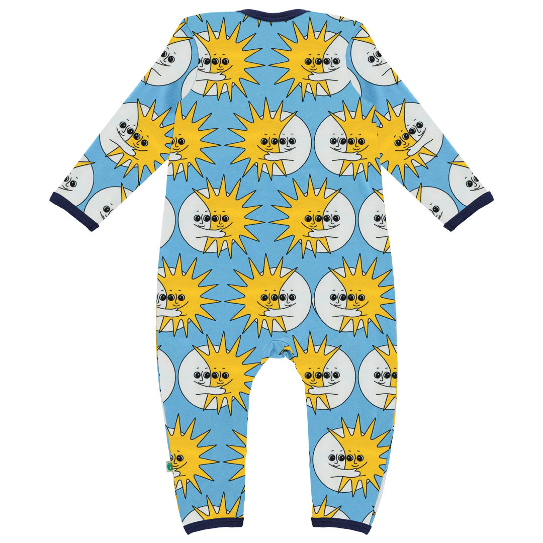 Long-sleeved jumpsuit with sun and moon