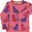 Long-sleeved blouse with snow leopards