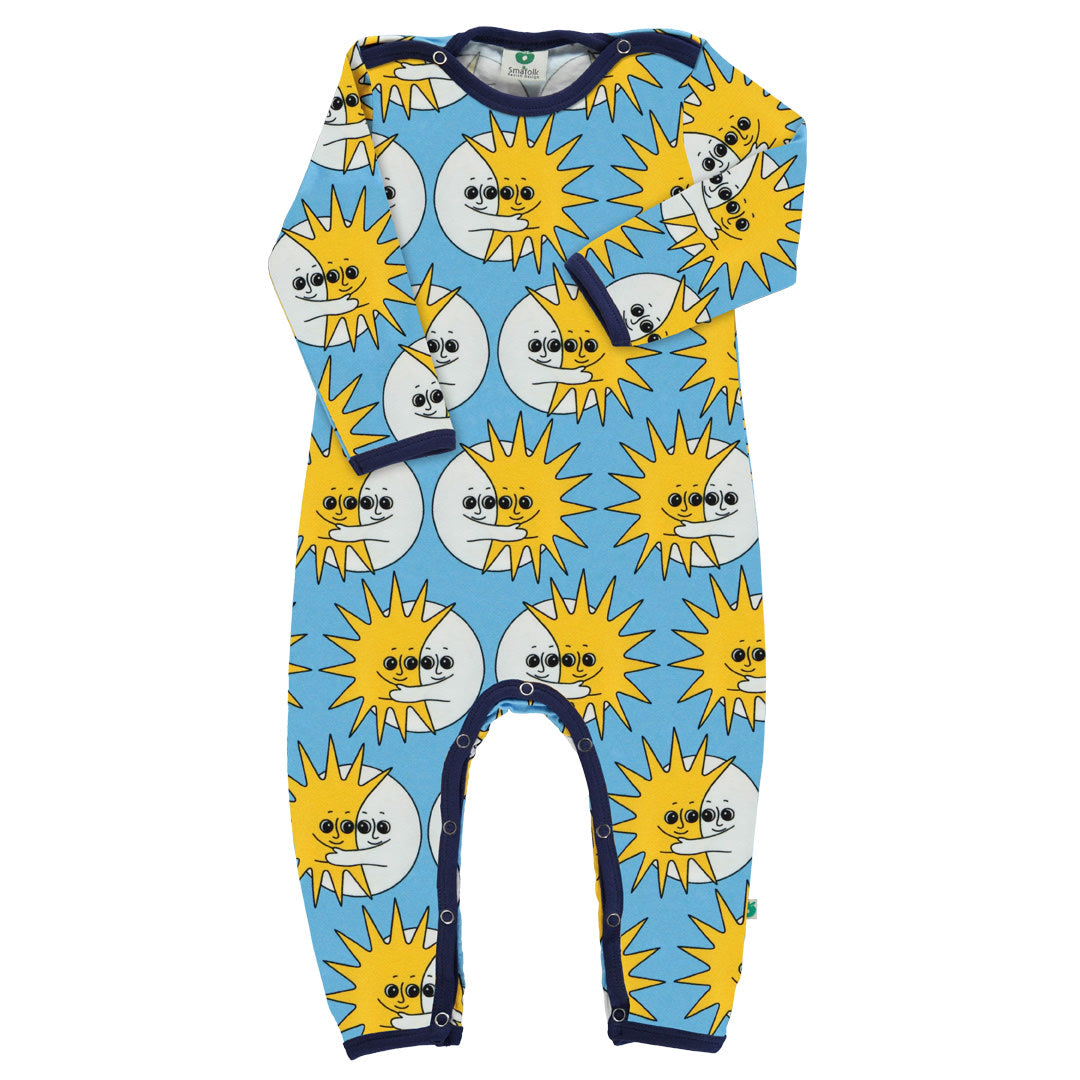 Long-sleeved jumpsuit with sun and moon