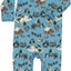 Long-sleeved all-in-one with landscape print