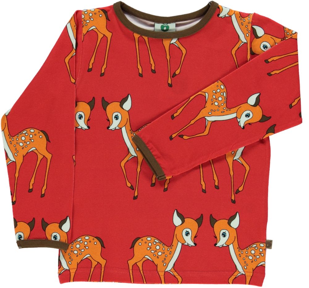 Long-sleeved blouse with deer