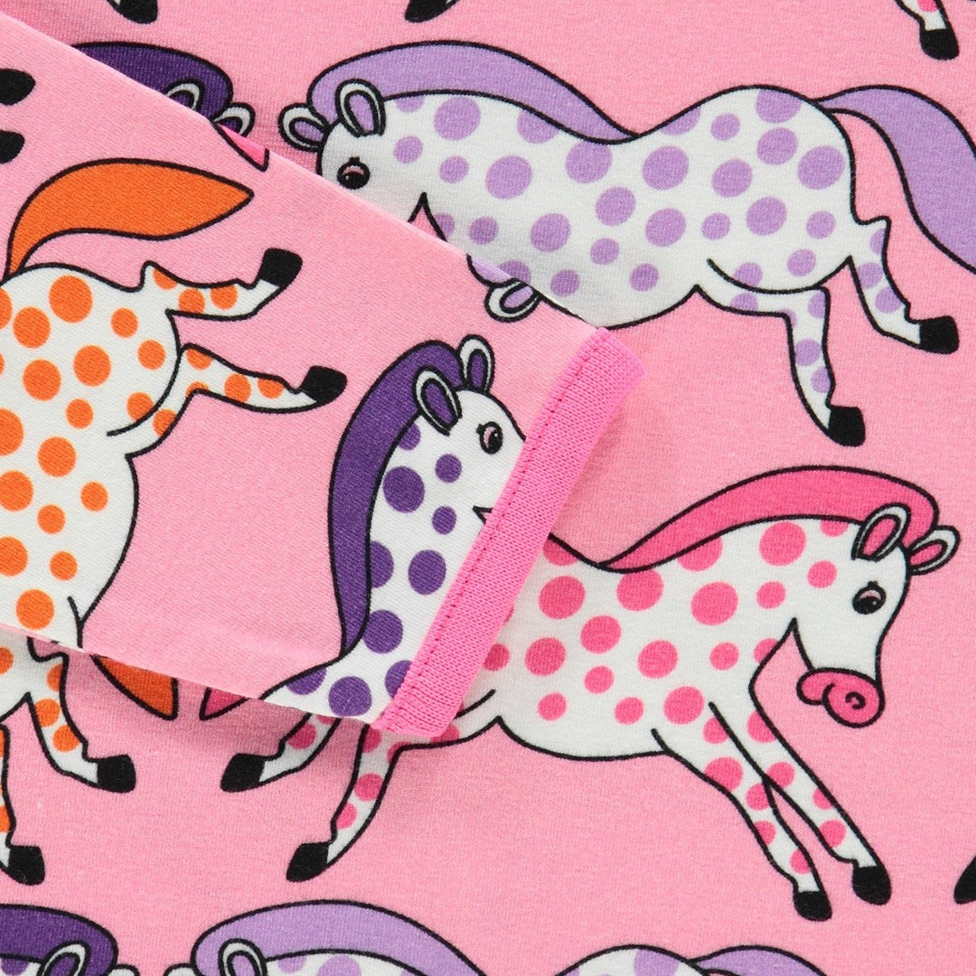 Long-sleeved bodysuit with horses