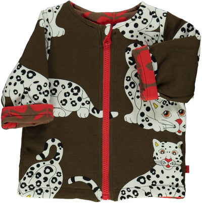 Reversible, padded jacket leopard/apples