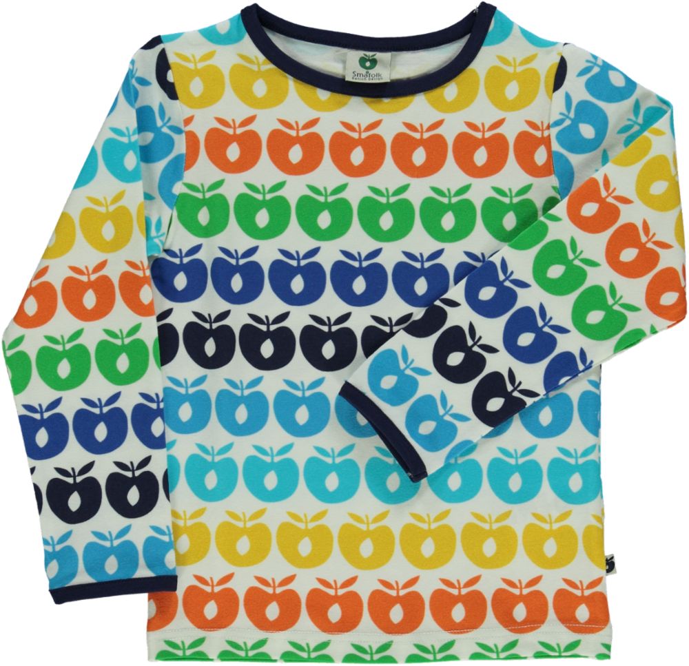 Long-sleeved blouse with apples