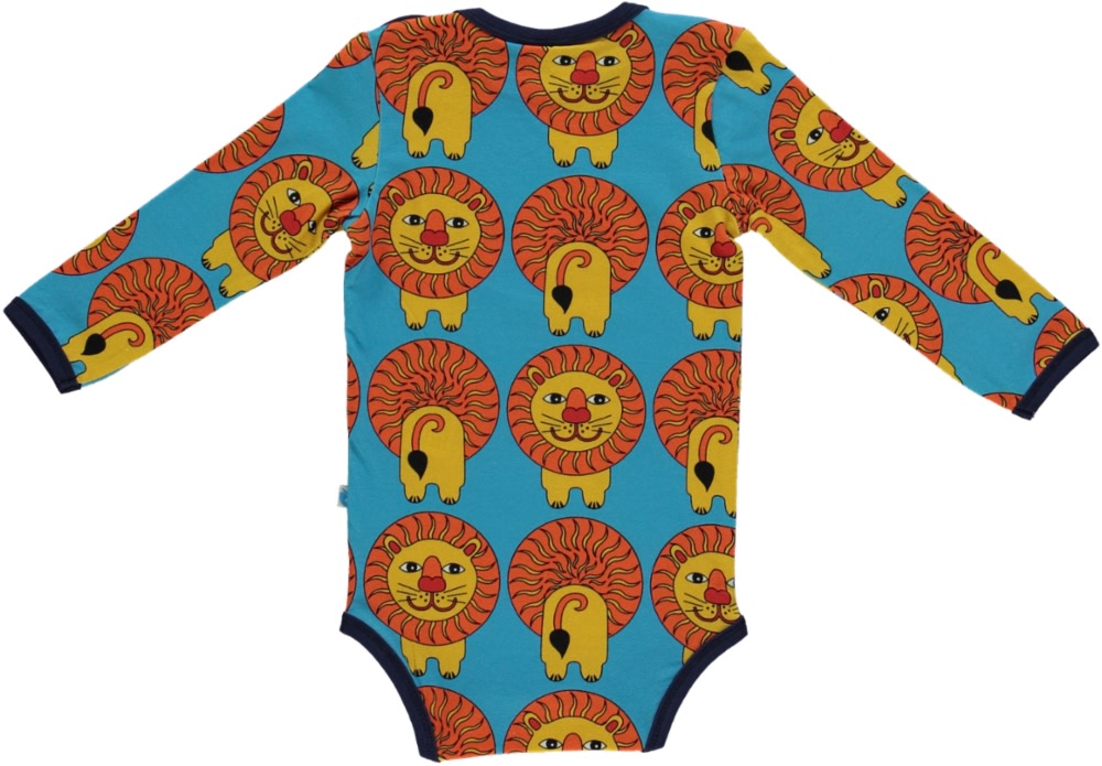 Long-sleeved bodysuit with lions