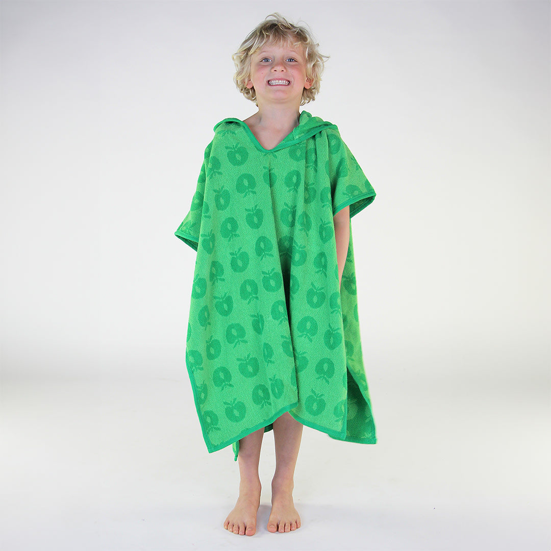 Badeponcho til børn med æbler 