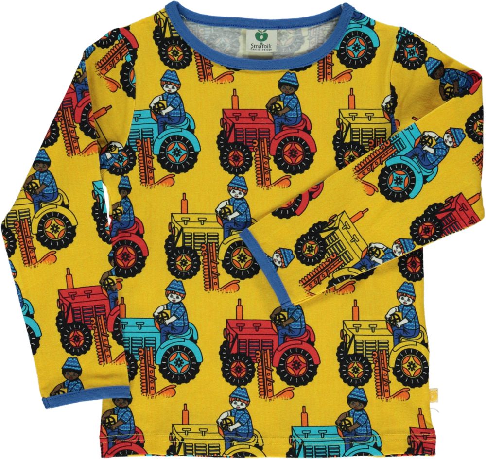 Long-sleeved tractor print top