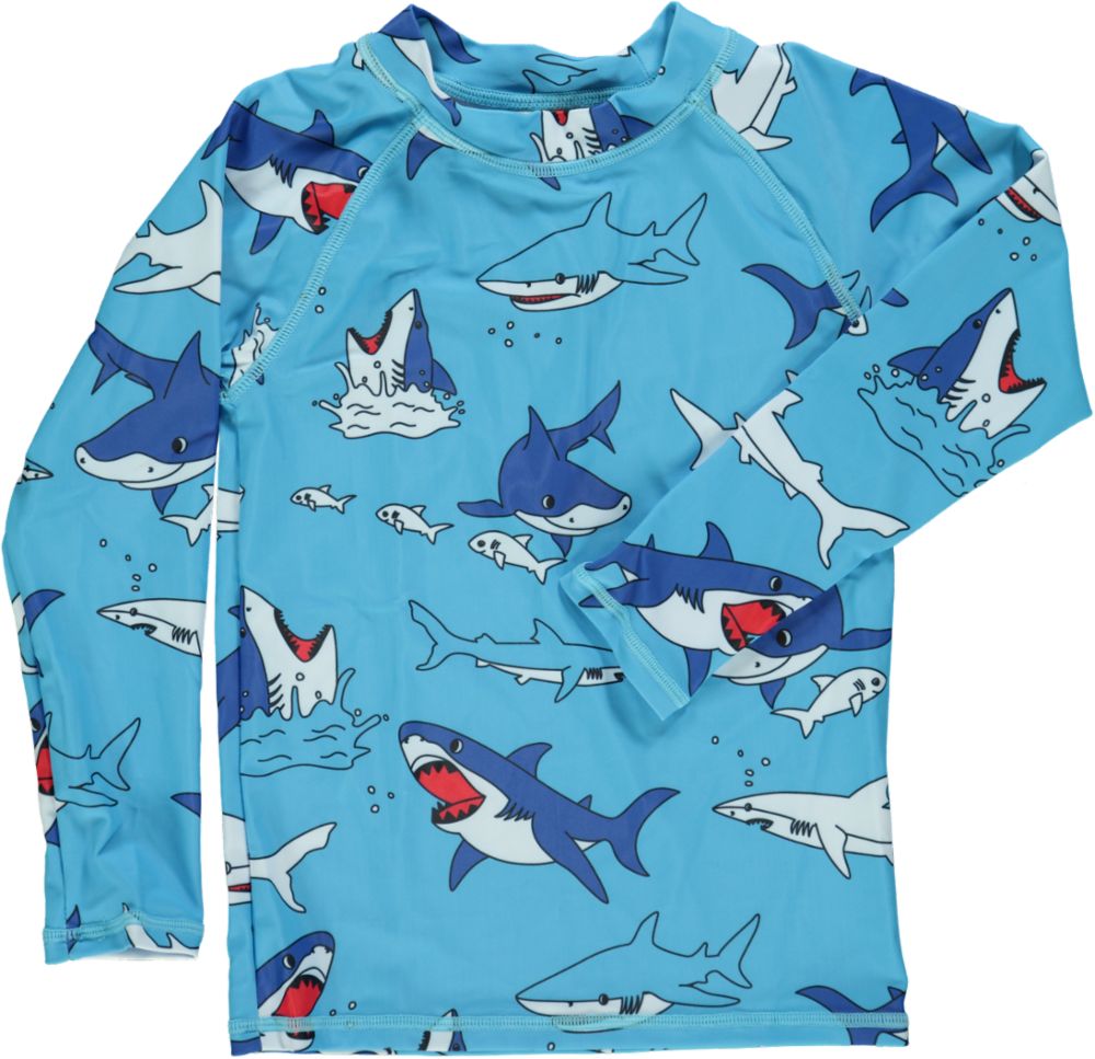 UV t-shirt for children with long sleeves and sharks
