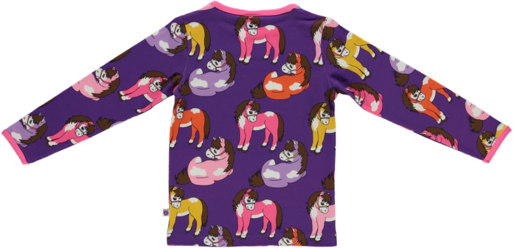 Long-sleeved blouse with horses