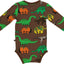 Long-sleeved dinosaur bodysuit