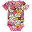 Short-sleeved bodysuit with flowers