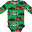 Long-sleeved bodysuit with emergency vehicles