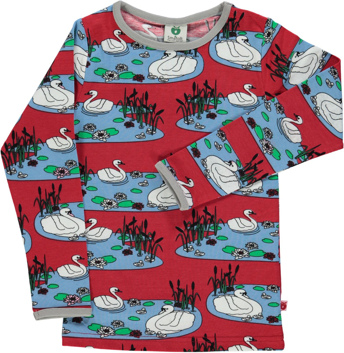 Long-sleeved t-shirt with swan print