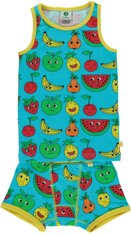 Underwear set with fruit print
