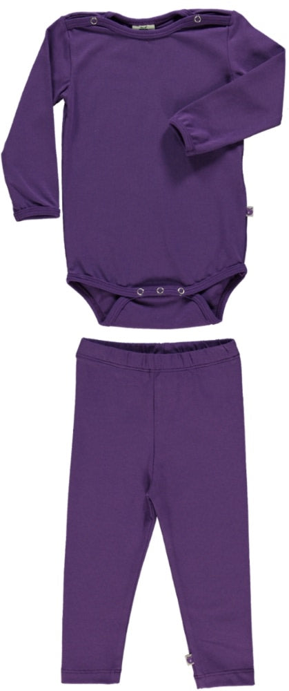 Set with long-sleeved baby bodysuit and leggings