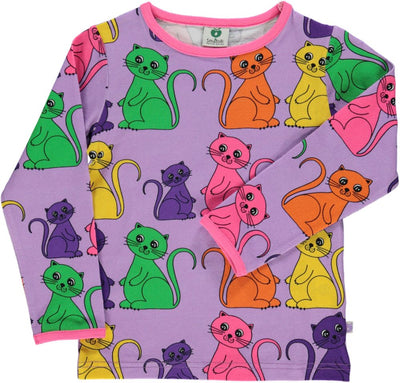 Long-sleeved blouse with cats