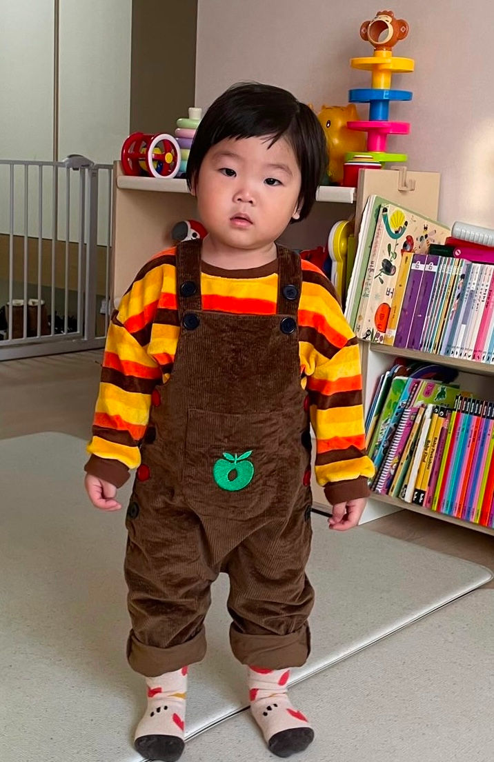 Corduroy overalls for baby
