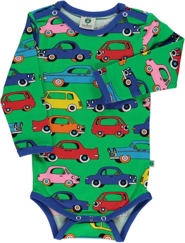 Long-sleeved bodysuit with cars
