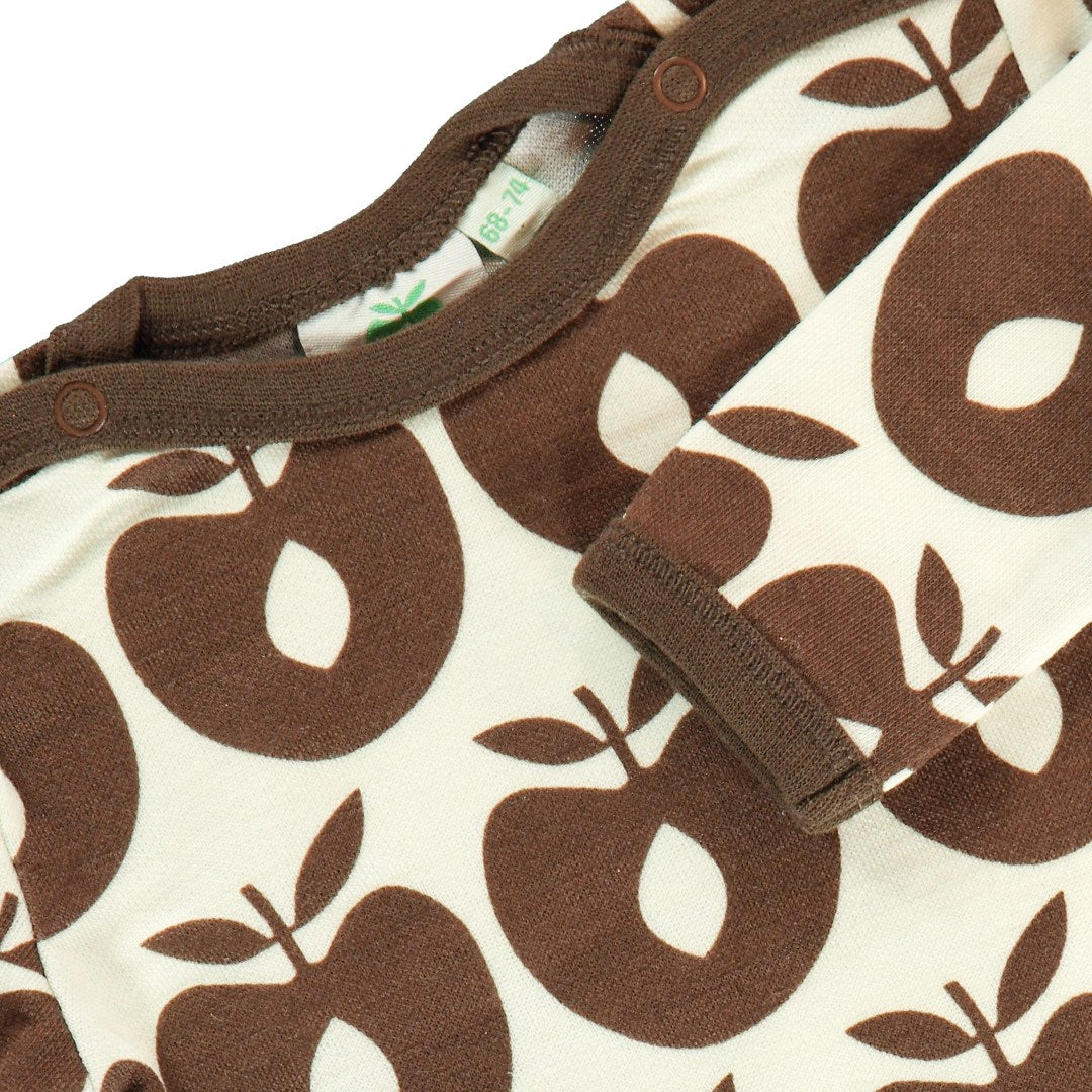 Wool blend sleepsuit with apples
