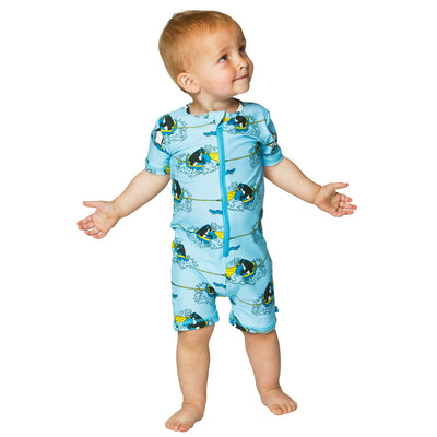 UV50 suit, short, surfer penguin