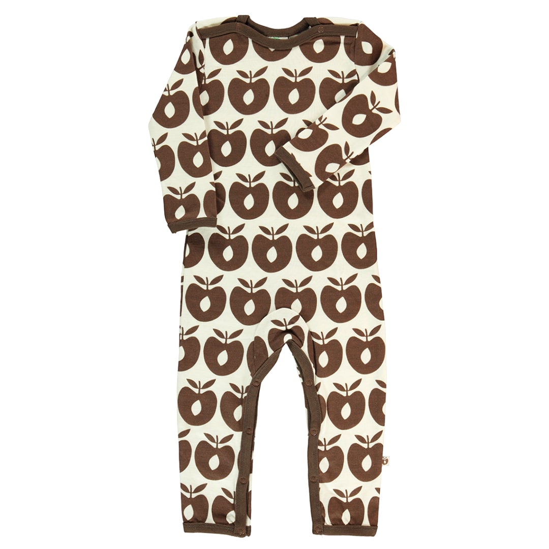 Wool blend sleepsuit with apples
