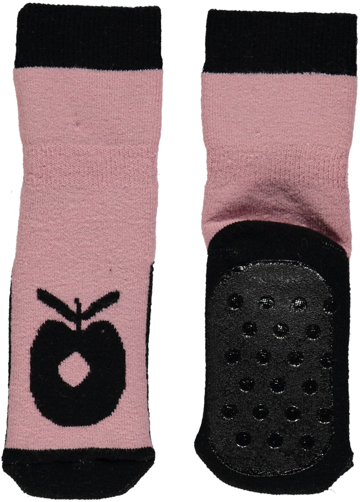 Non-slip ankle sock with a large apple