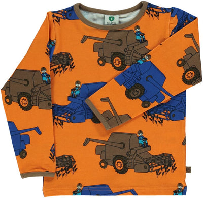 Long-sleeved shirt with a combine harvester