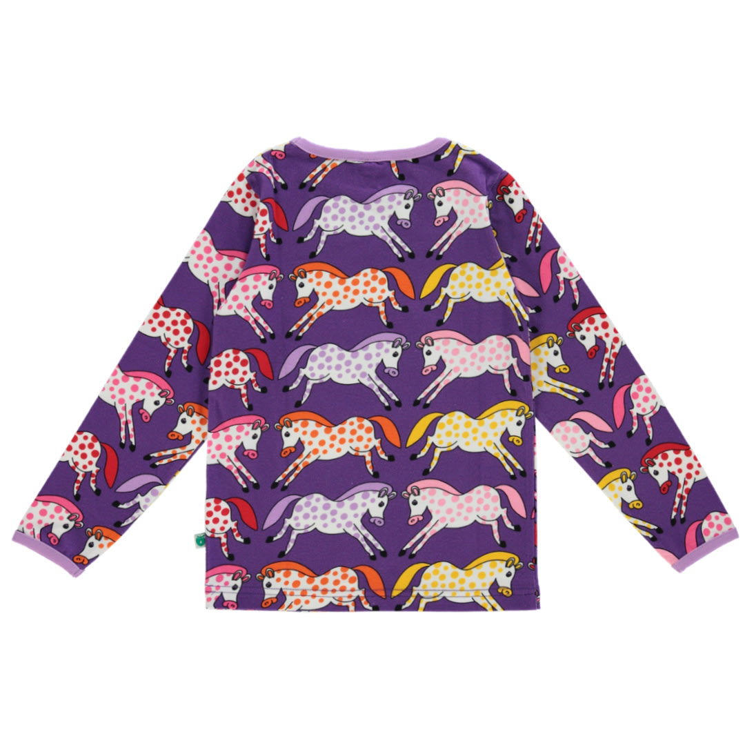 Long-sleeved blouse with horses