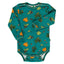 Long-sleeved bodysuit with autumn leaves
