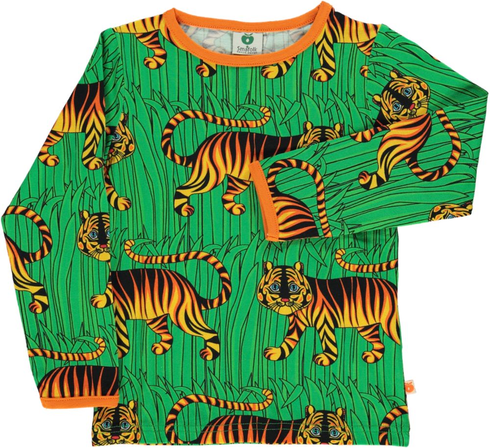 Long-sleeved blouse with tigers