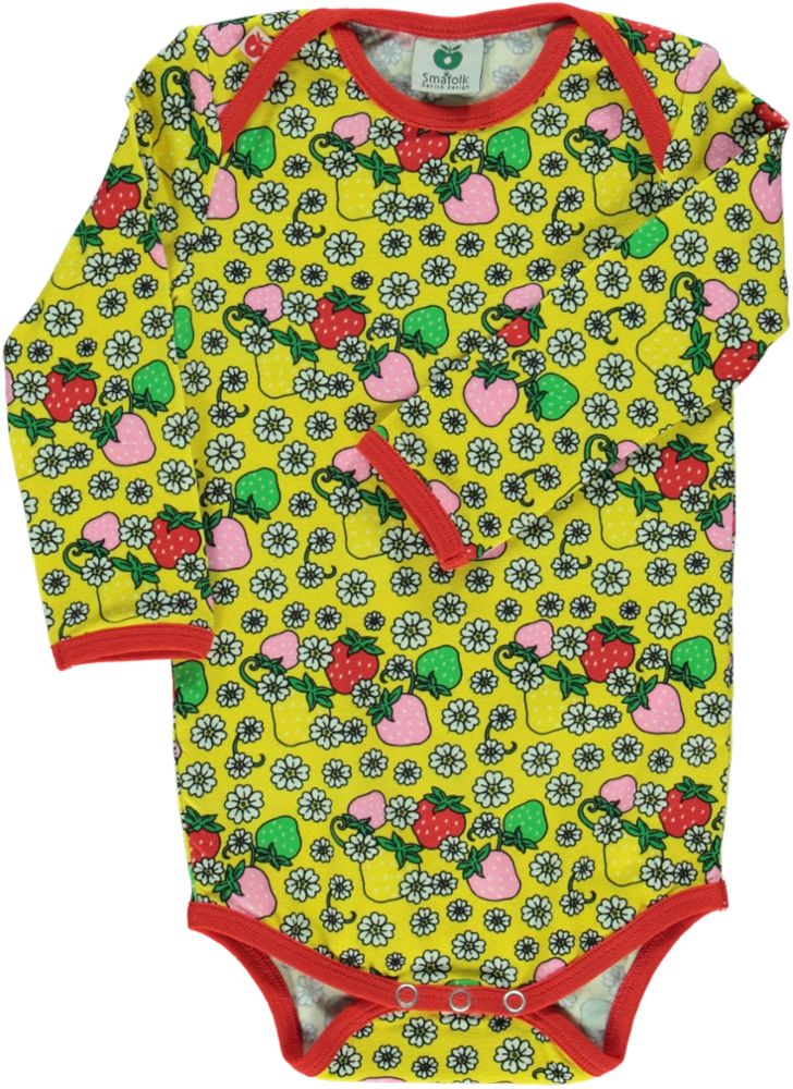 Long-sleeved strawberry bodysuit